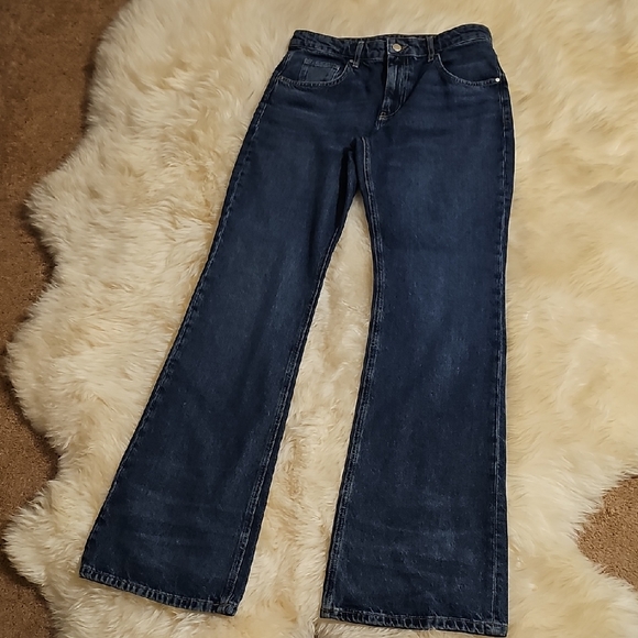 Mango Dark Blue Flare Jeans - Picture 1 of 16